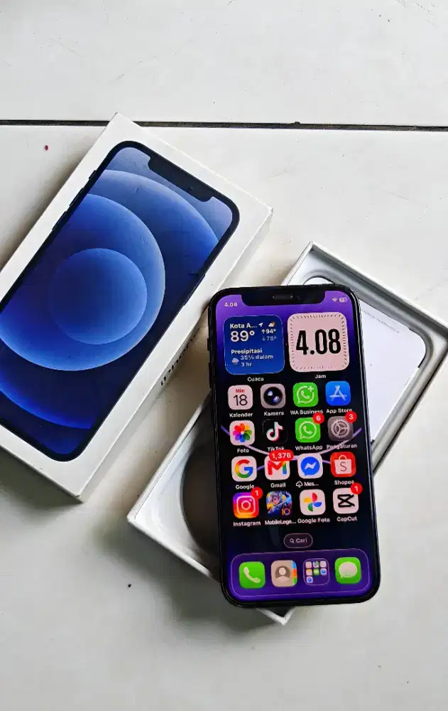 Iphone 12 mini fulset siap pakai