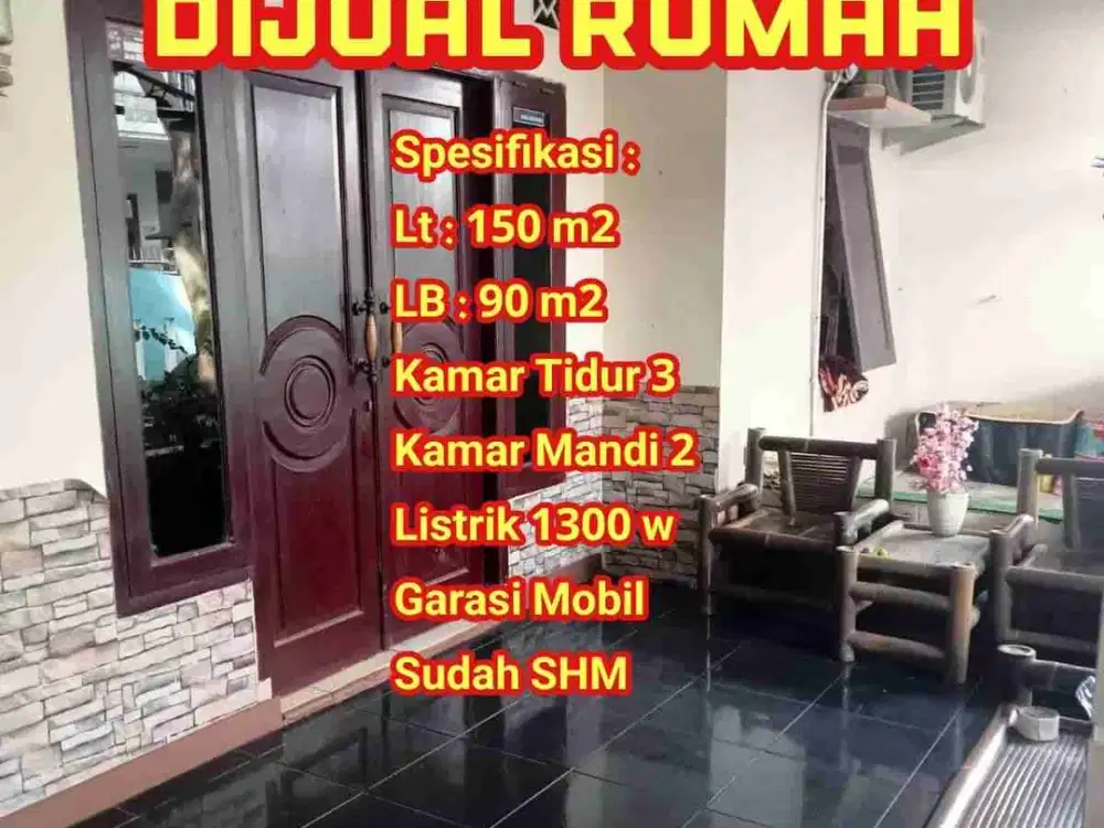 DIJUAL Rumah nyaman dan siap huni Luas Tanah 150 M2 Sudah SHM