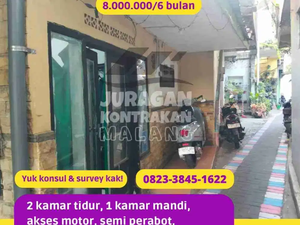 sewa Rumah 2 kamar jalan kaki ke UB UM veteran Malang