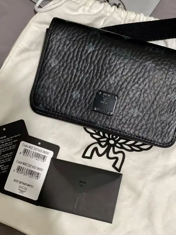 MCM Mini Aren Visetos Camera Bag Black