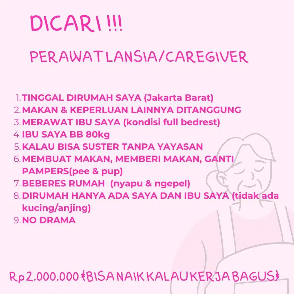 DICARI CAREGIVER /SUSTER
