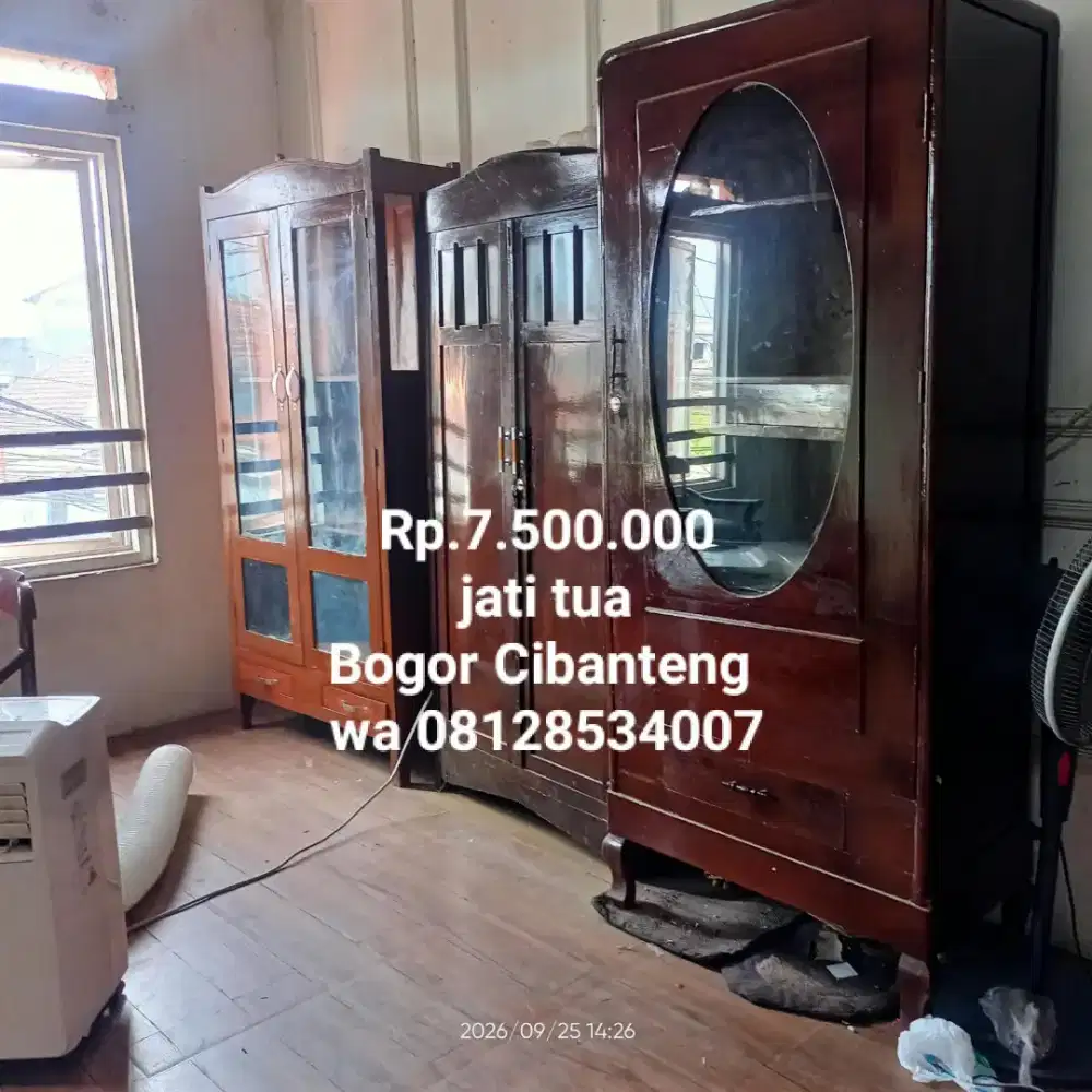 Antik 3 lemari kayu jati bekas bagus bogor