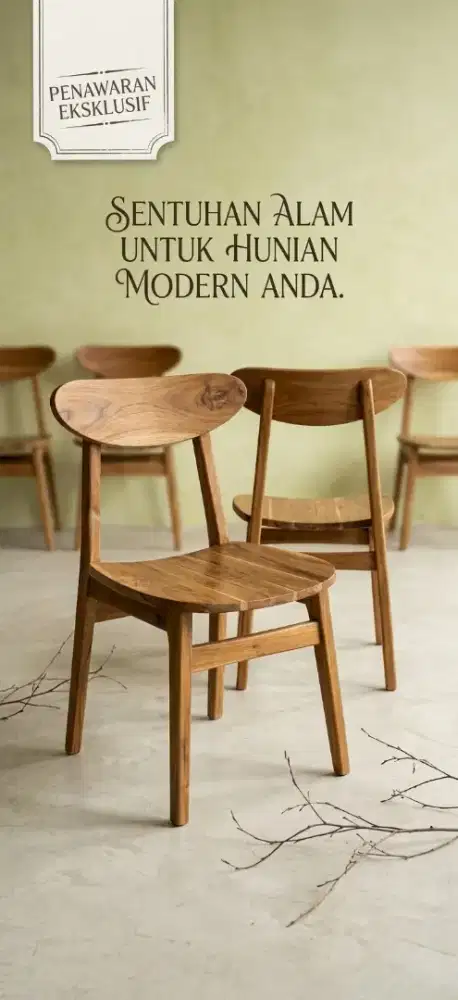 Kursi Ropan Kayu Jati Solid - Minimalis,  & Halus (Maulana Furniture)