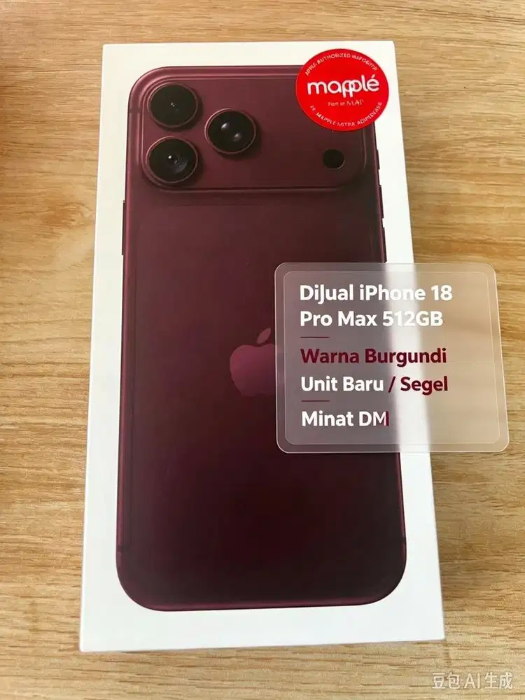 iPhone 18 Pro Max 512G Warna Burgundy, BARU SEALED
