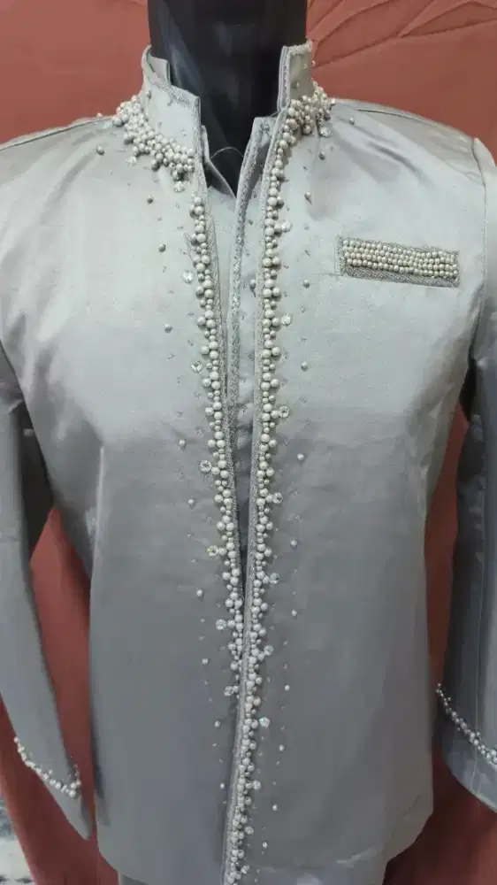 Beskap Pengantin Pria Silver
