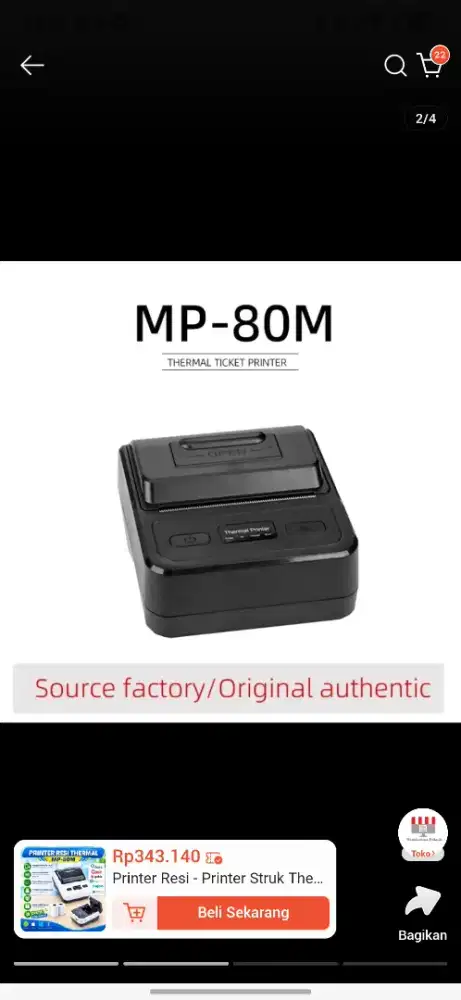 Printer thermal bluetooth 80mm