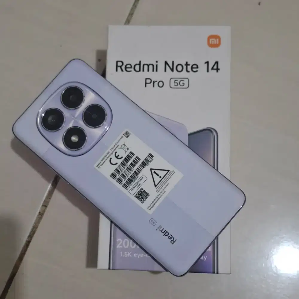 Xiaomi Redmi Note 14 PRO 5G Ram 8+8/256 (Bekas) Like new purple