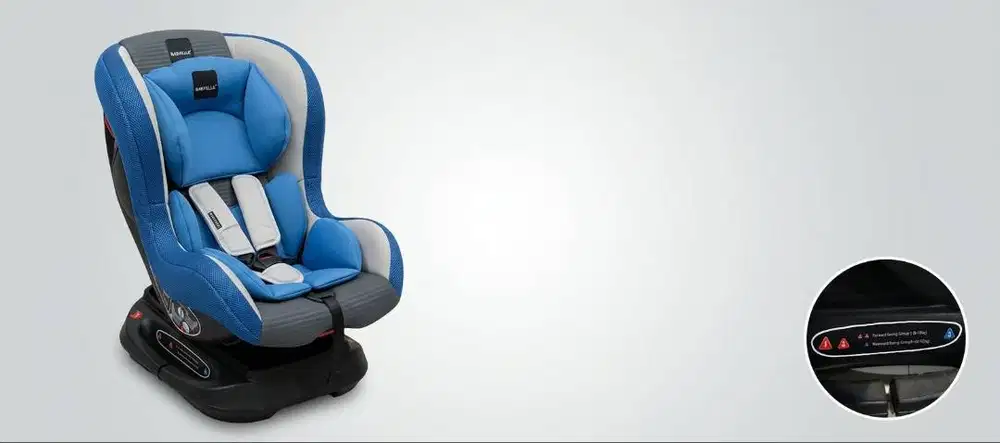 Car Seat Babyelle Biru Konvertibel 0-18 kg, Mulus Tidak Pernah Dipakai