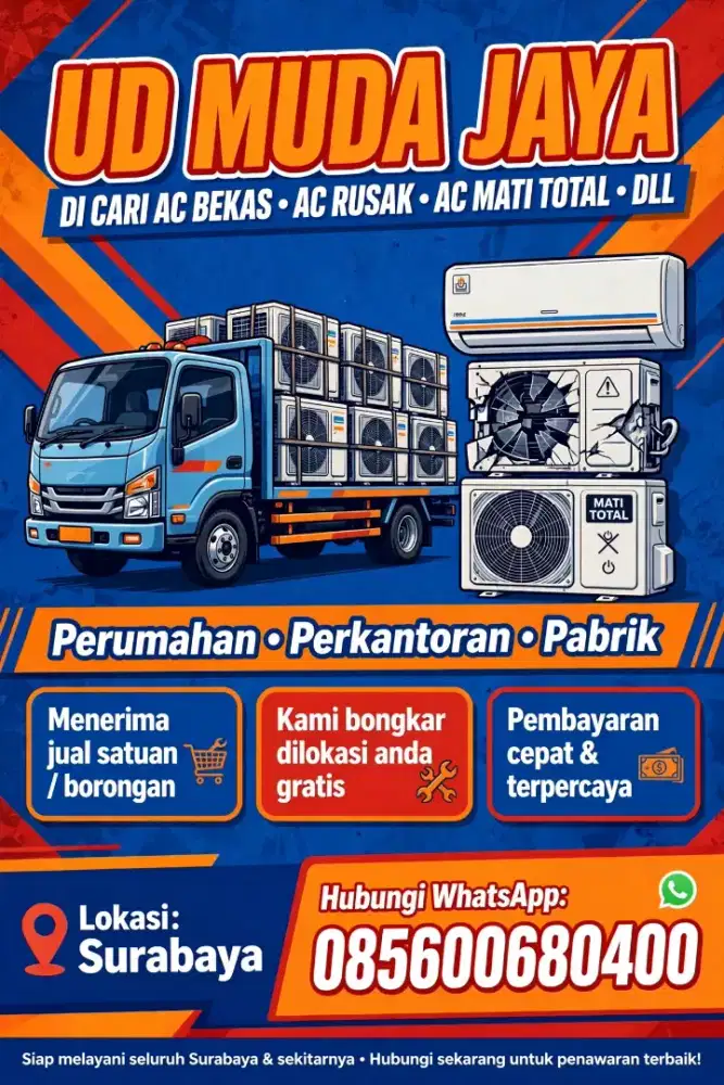 Dicari AC bekas AC rusak dll,