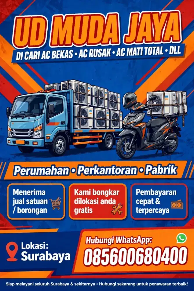 Di cari AC bekas AC rusak dll,