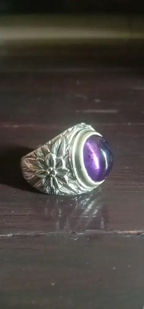 Cincin Batu Akik Kecubung Ungu