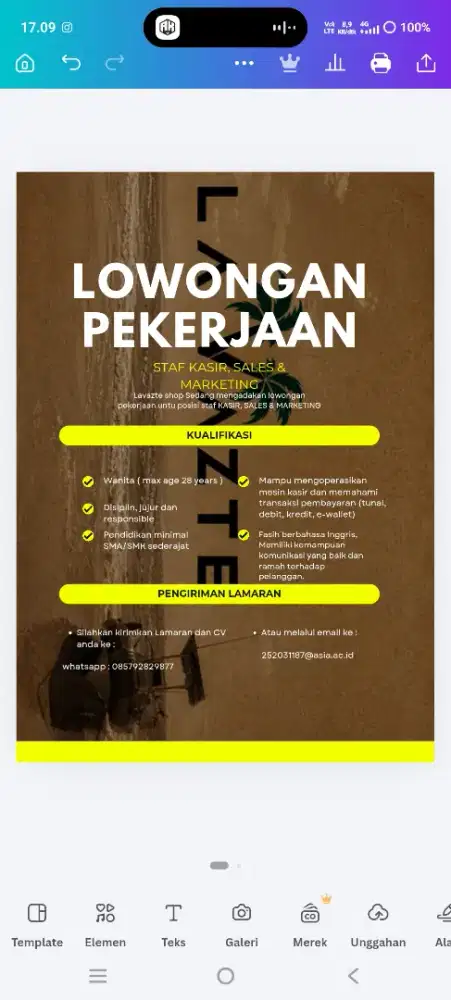 Info loker ( perempuan )