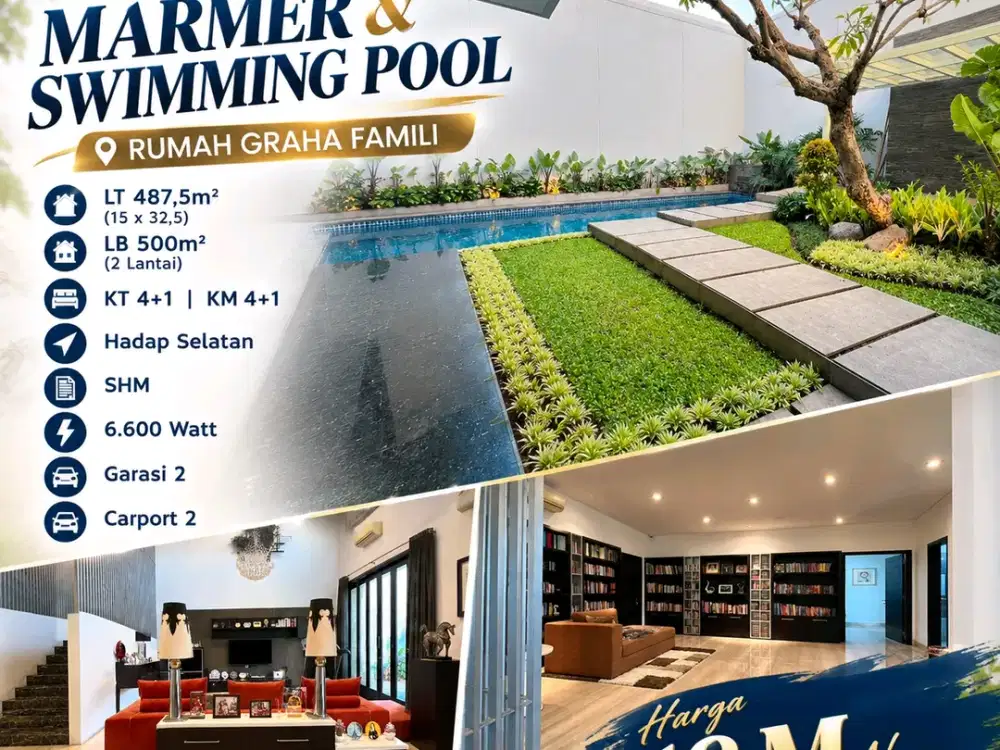 GRAHA FAMILY MEWAH PRIVAT POOL LANTAI MARMER DKT PAKUWON DIAN ISTANA