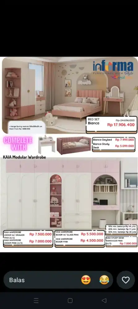 Cicilan set tempat tidur anak