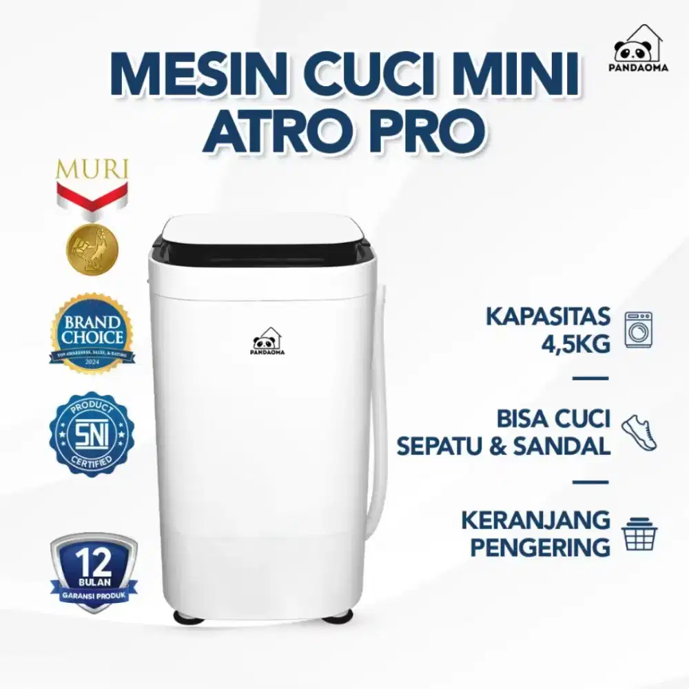 Pandaoma Mesin Cuci Mini Atro/ Mesin Cuci Portable Kapasitas 4,5kg