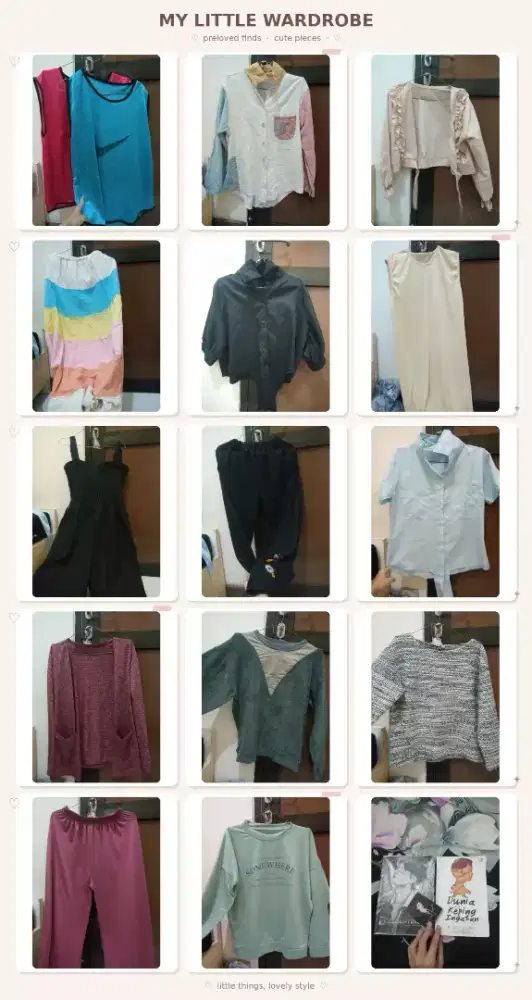 baju, celana, rok, kerudung masih bagus