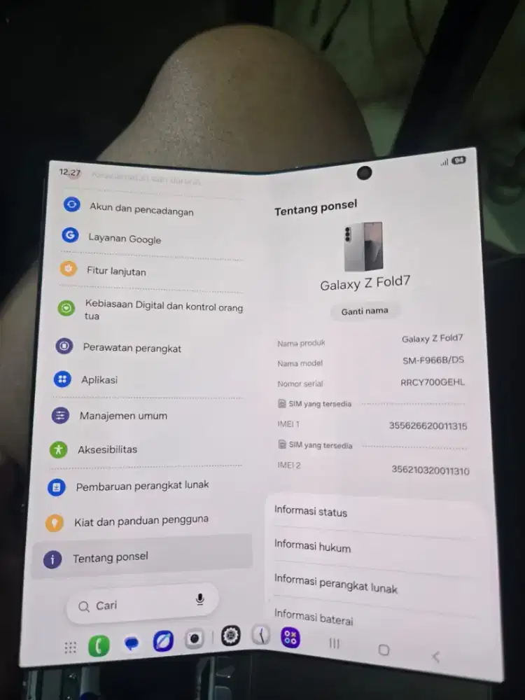 JUAL MURAH LCD DALAM COPOTAN SAMSUNG Z FOLD 7 SIAP NEMPLOK KE FRAME