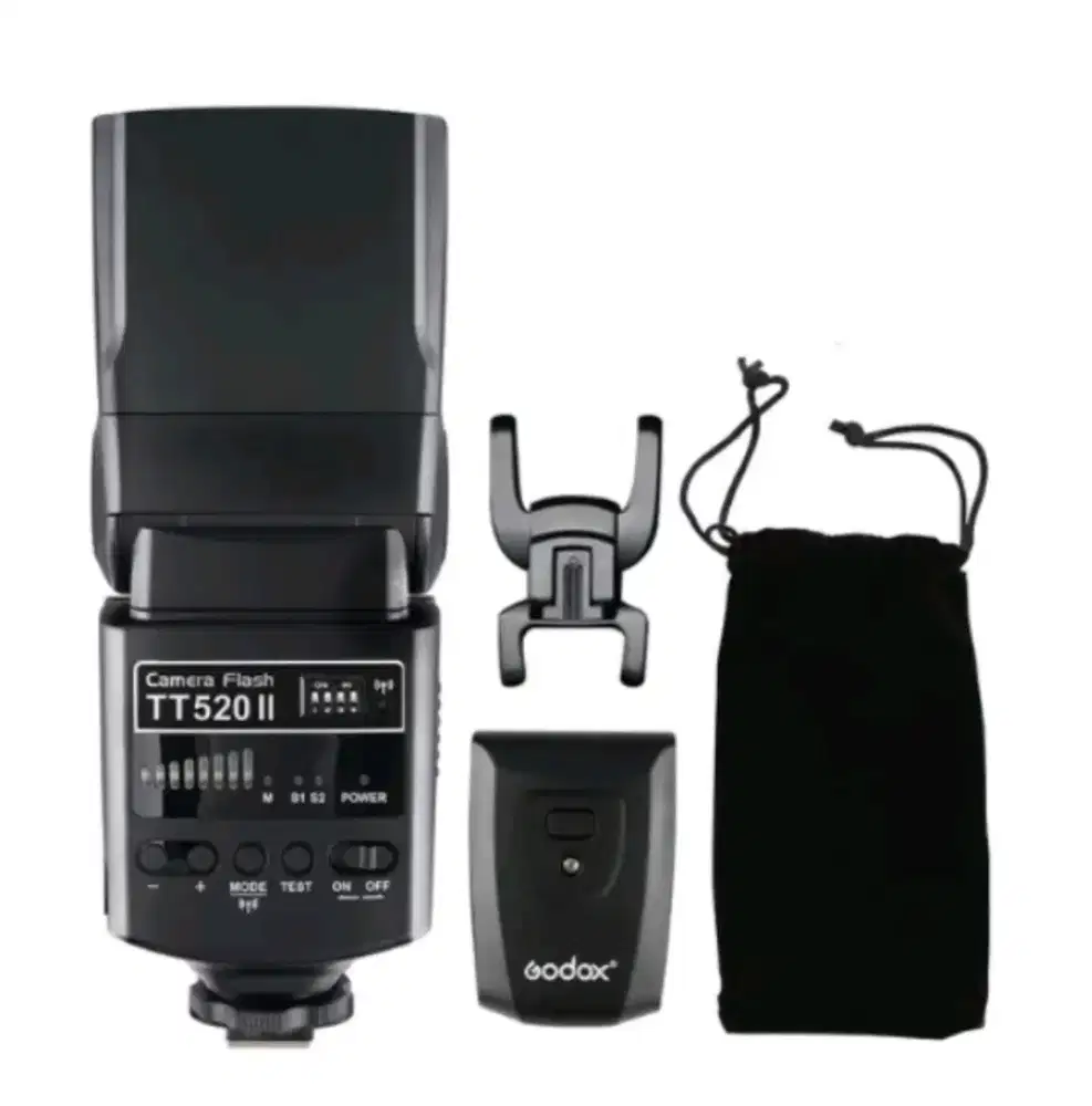 Dijual cepat FLASH GODOX TT520 II
plus Trigger, Hotshoe Universal
