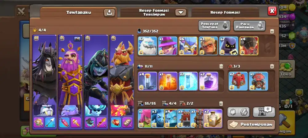 Jual akun coc th 18 max