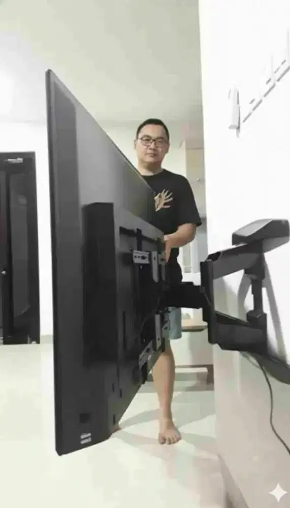 pasang & jual bracket swivel double arm utk gantungan tv led di tembok