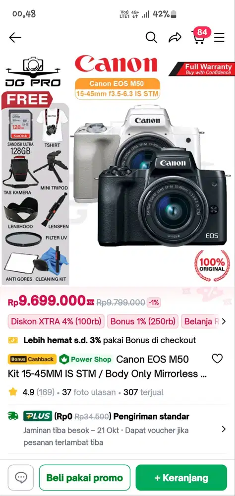 Canon EOS M50 Kit 15-45MM IS STM