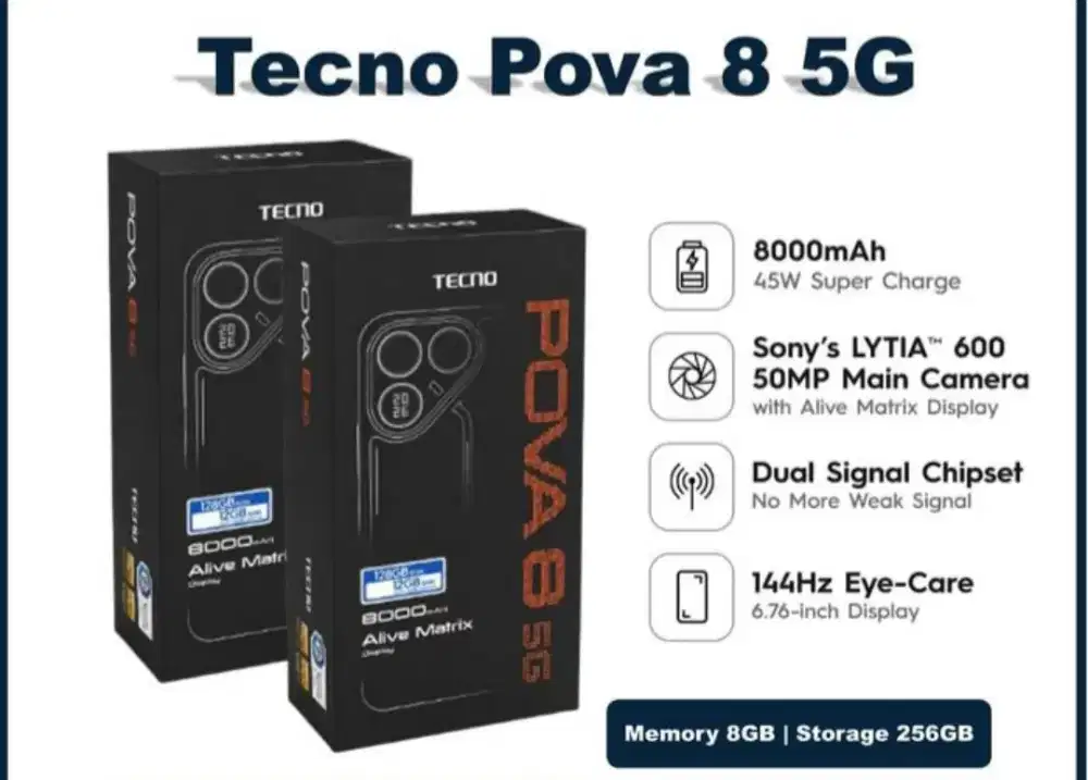 PROMO !! Tecno Pova 8 5G Ram 8/256