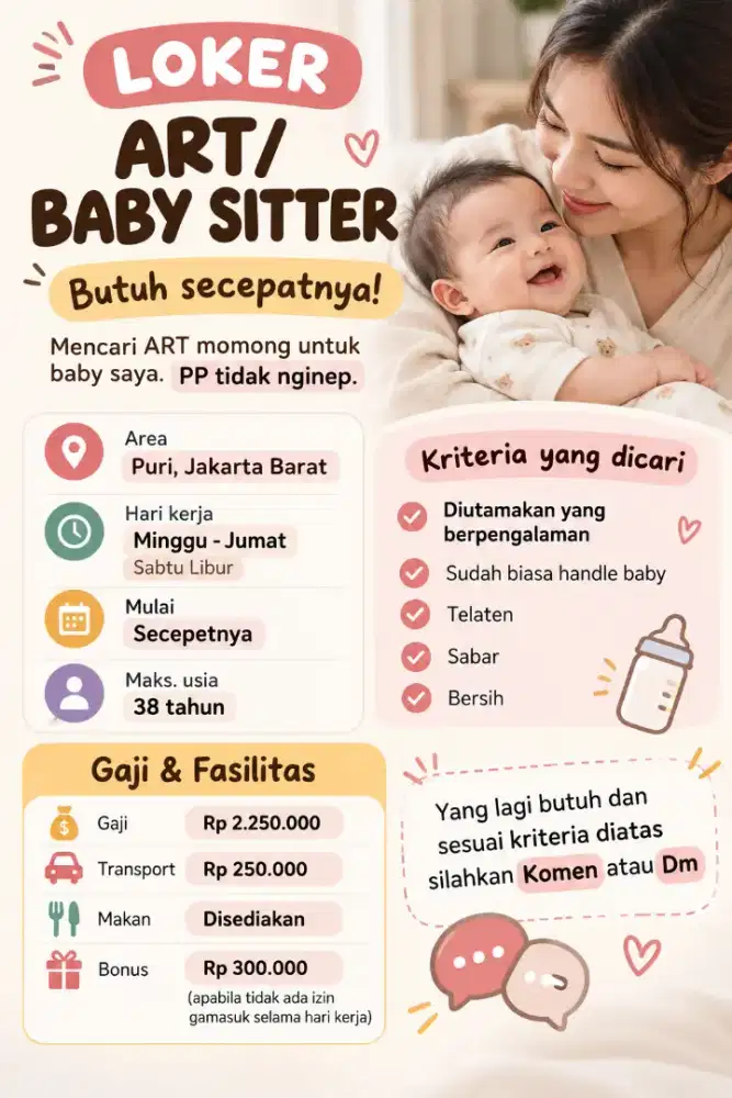 Lowongan kerja baby sitter newborn
