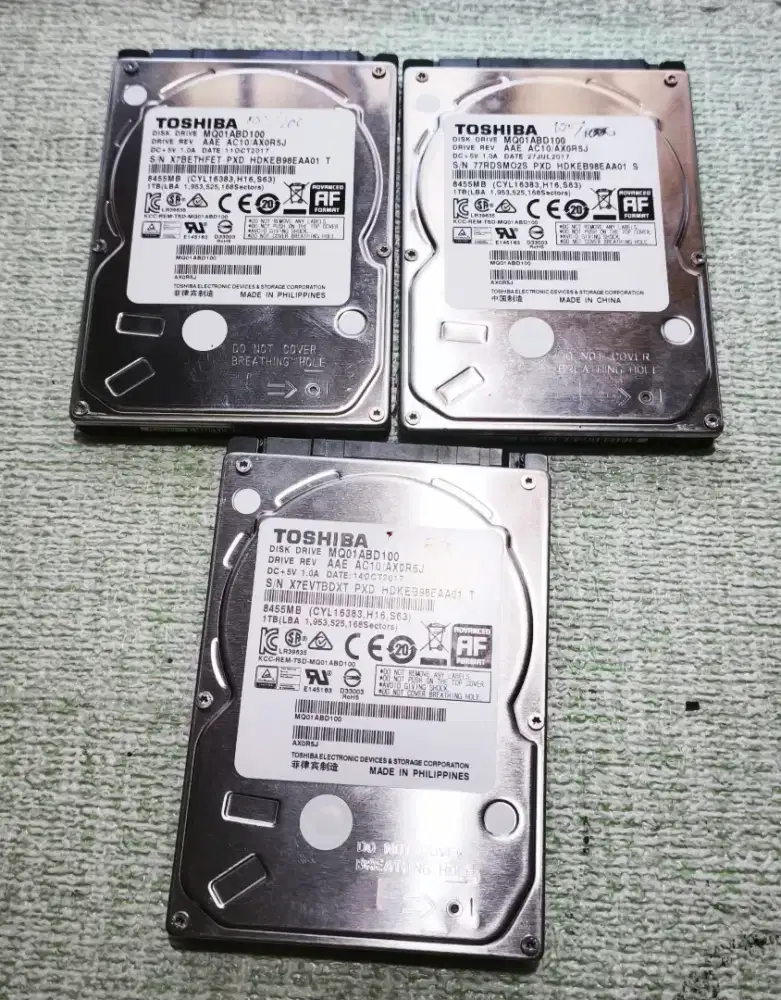 Hdd laptop 2.5inc merk toshiba 1TB 100/100