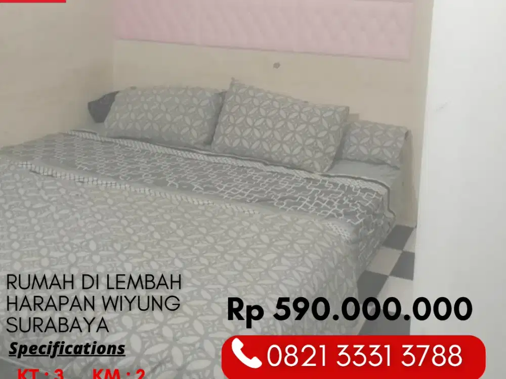 Rumah 3 Kamar Dijual Dibawah 1 Miliar Dekat Unesa Lidah Surabaya