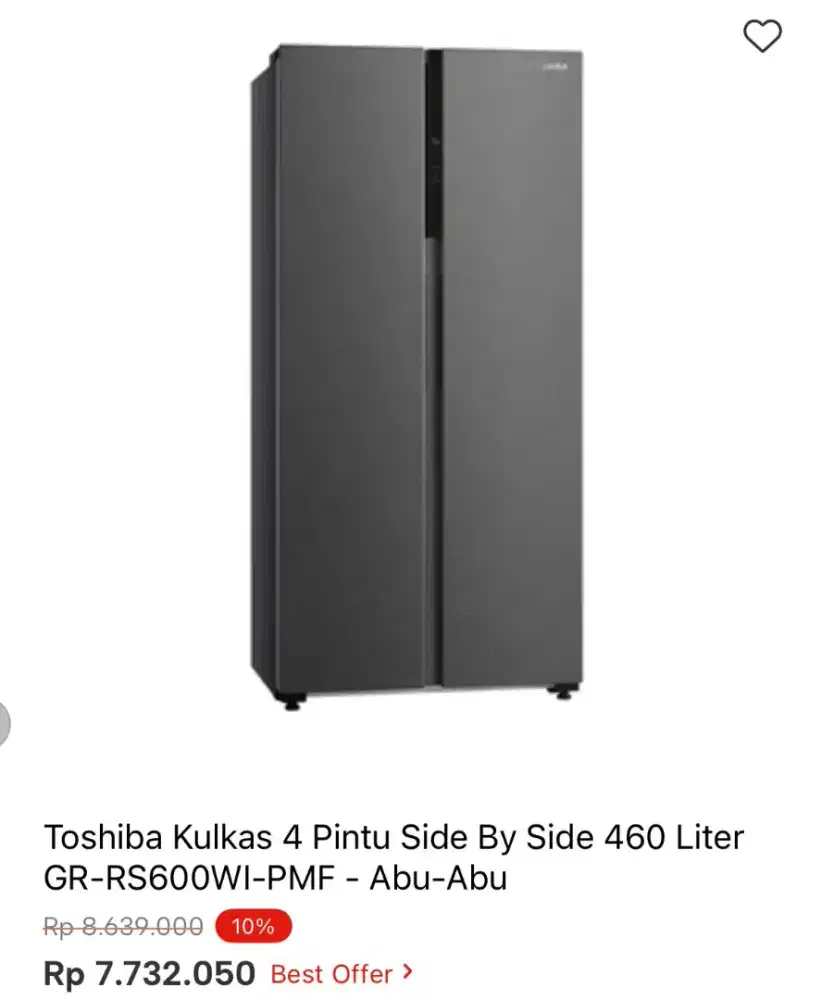 KULKAS SBS 2 PINTU TOSHIBA GR-RS600WI-PMF 460LTR