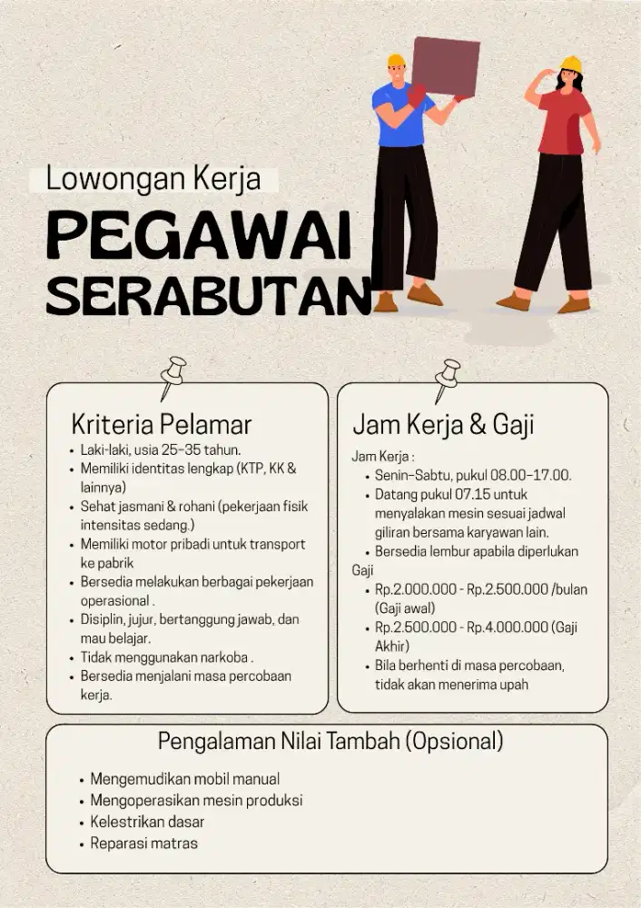 Lowongan Karyawan Serabutan