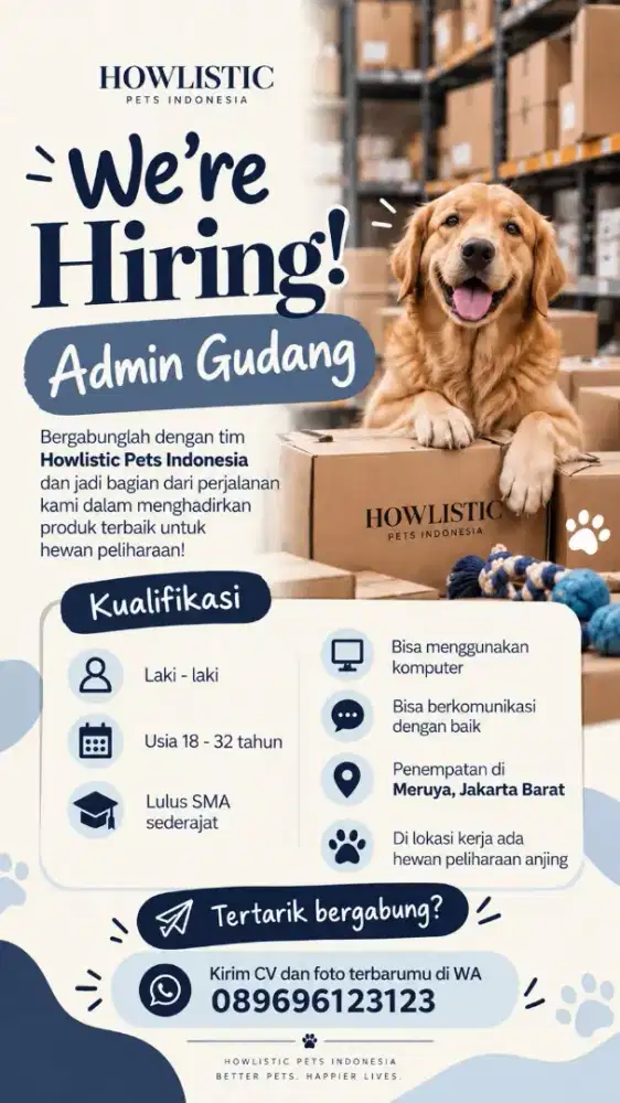 Admin gudang laki-laki 18-32 tahun