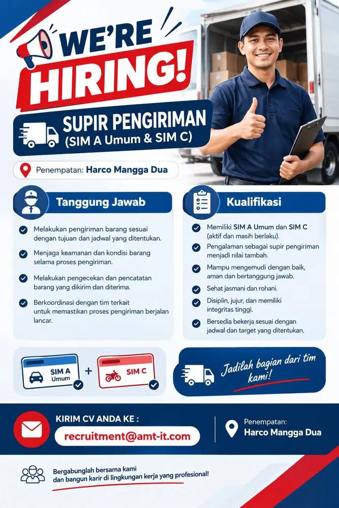 Supir Pengiriman Kusus SIM A
