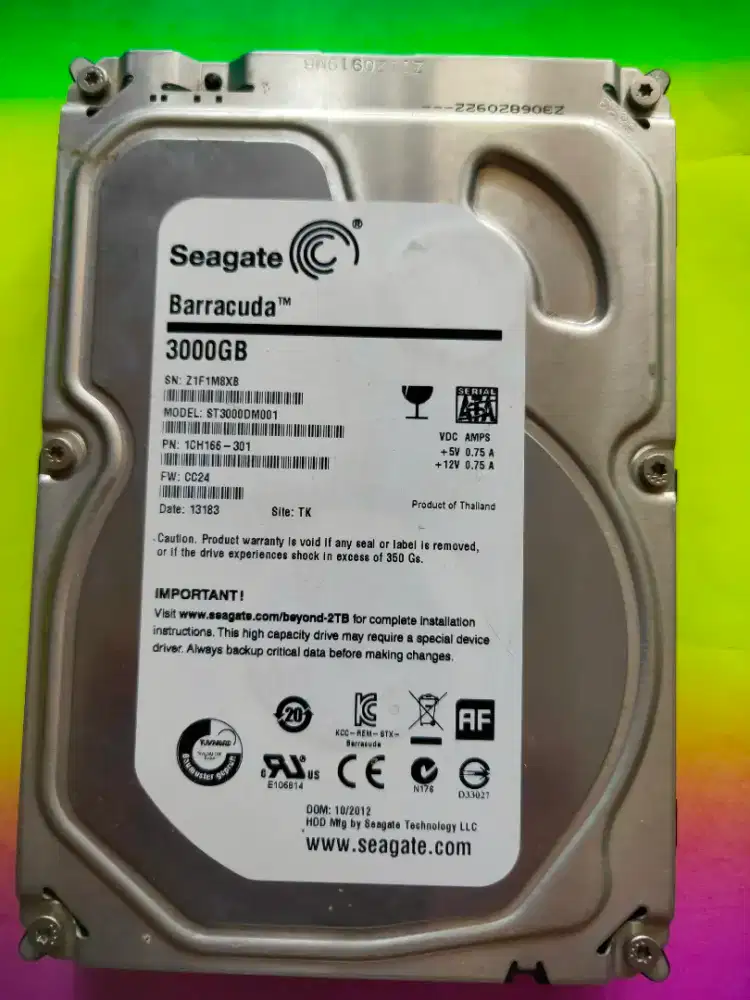Harddisk 3TB  Seagate SATA internal PC 3'5 kondisi 100% sehat 2nd