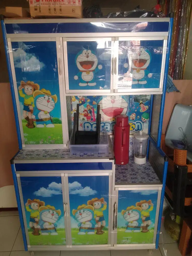 Di jual rak piring 3 susun karakter Doraemon