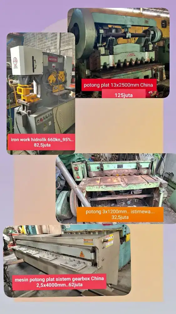 Jual beberapa mesin potong plat