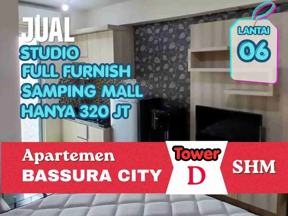 Dijual Apartemen Studio SHM  Full Furnish  Lantai Rendah Bassura City
