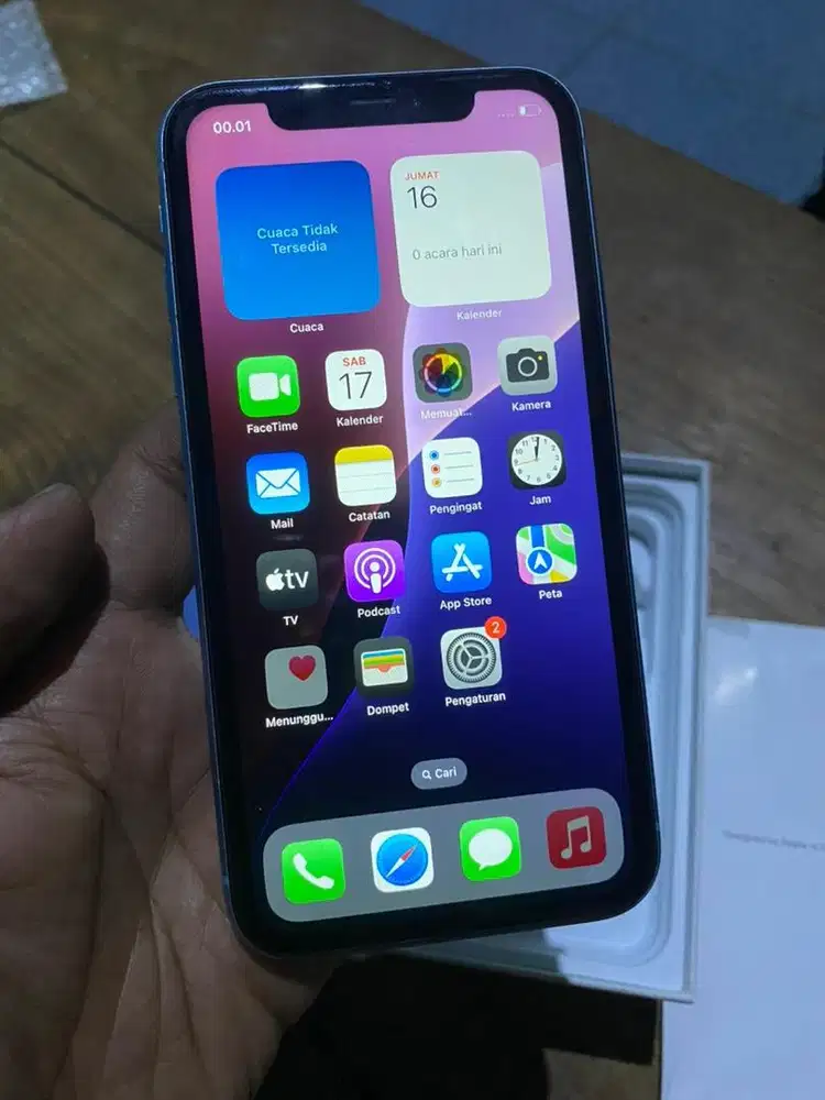 Iphone XR 64Gb blue orinan kartu lancar bebas reset no minus