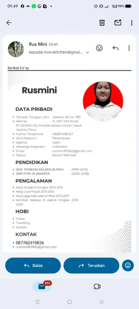 Saya sedang cari pekerjaan