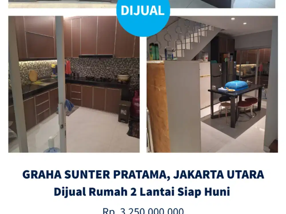 Dijual Rumah 2 Lantai Siap Huni, Sunter, Jakarta Utara