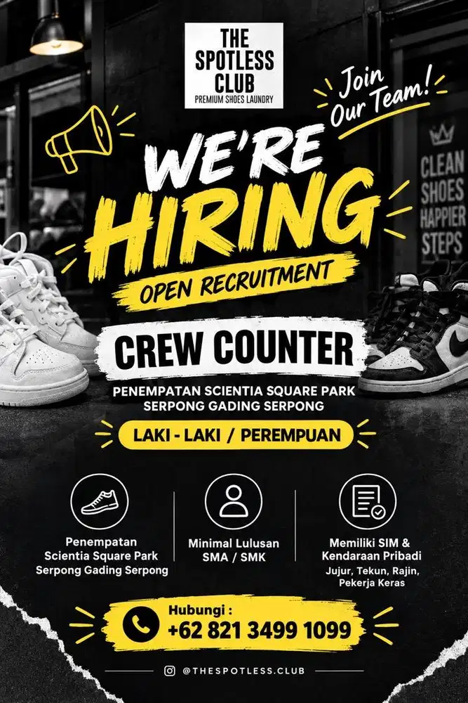 Butuh cepat lowongan crew counter
