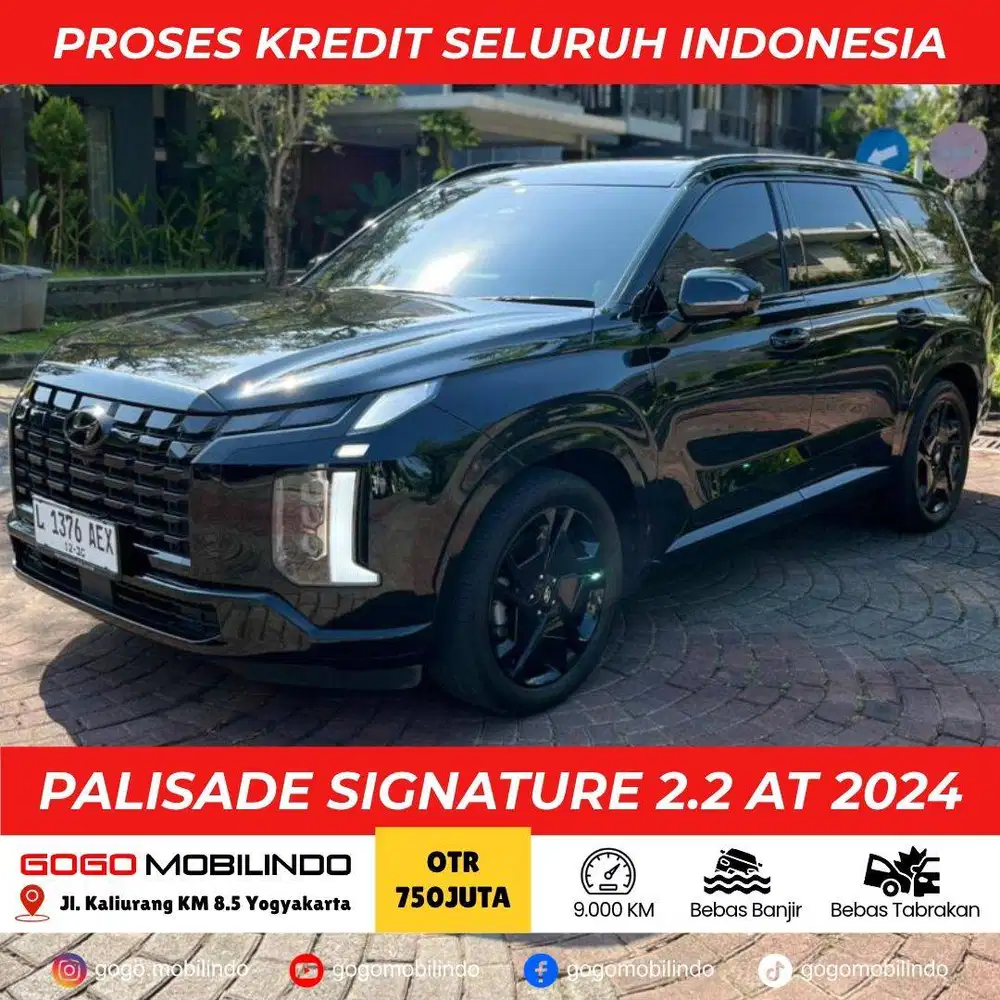 HYUNDAI PALISADE SIGNATURE 2.2 AT 2024 HITAM PEMAKAIAN 2025 KM RENDAH