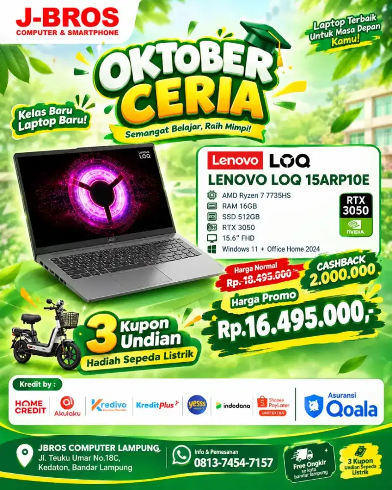 KREDIT LAPTOP LENOVO LOQ BY HOME CREDIT TANPA DP GRATIS 2X CICILAN