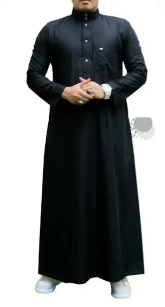 Gamis/Thobe Hitam lengan panjang