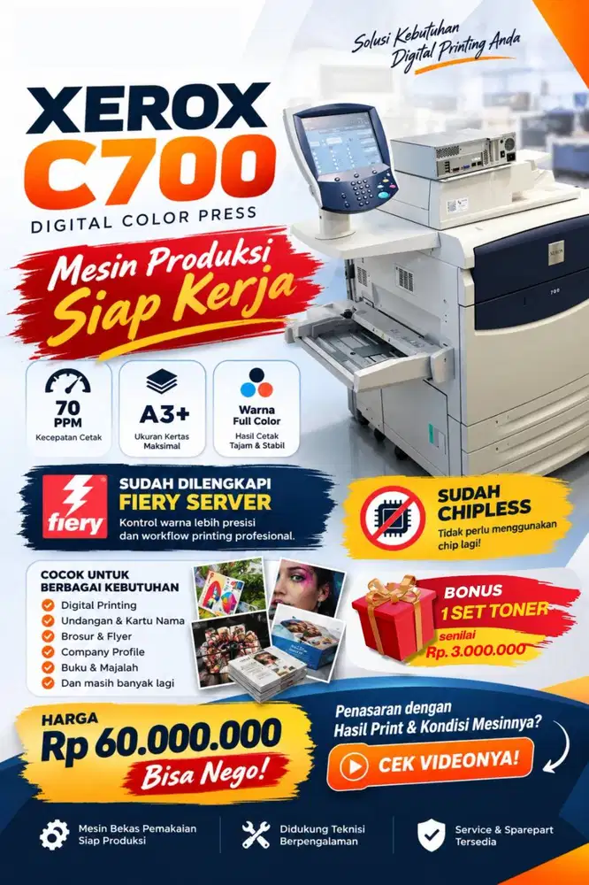 Xerox C700 SIAP PAKAI, Mesin kelas produksi A3+