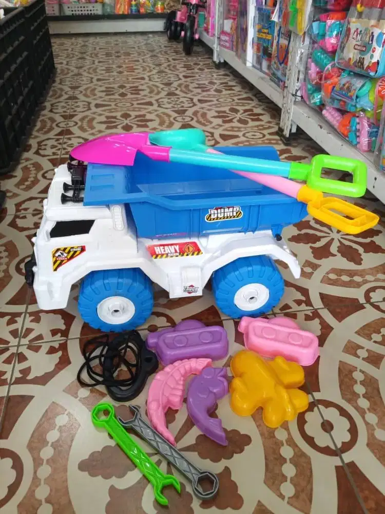 mainan anak truk dump sekop set