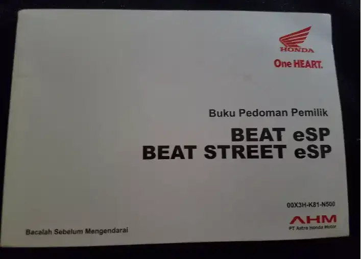 Buku Pedoman Pemilik Honda Beat thn 2018