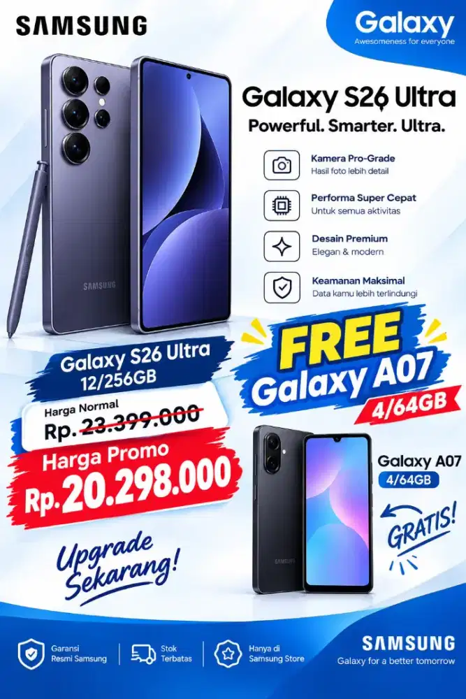 Samsung Galaxy s26 ultra free a07 hanya di fonel store