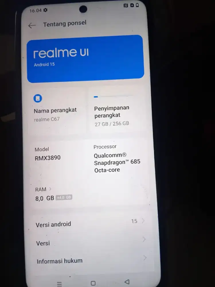Realme c67 8/256 hp cas