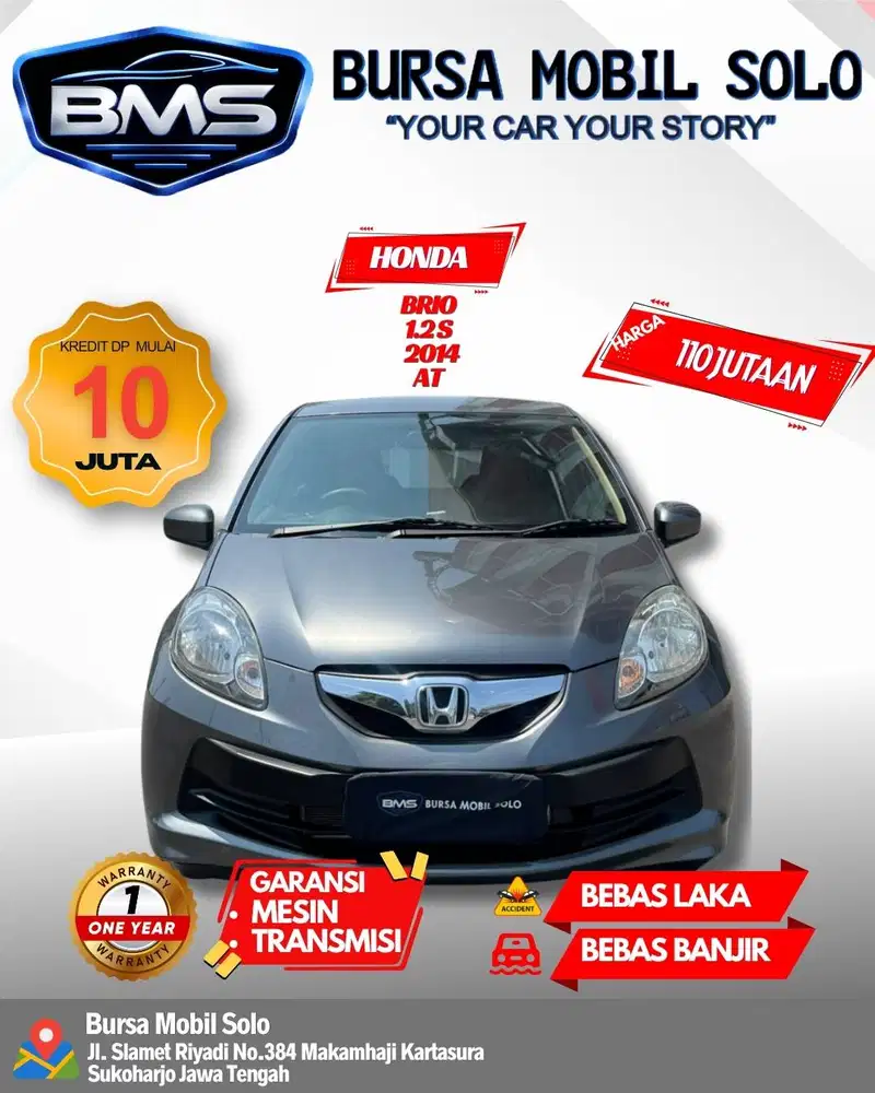 HONDA BRIO 1.2 S 2014 MATIC TOP KONDISI DP MINIM